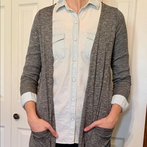LuLaRoe heathered gray long sweater. XS, lightweight
